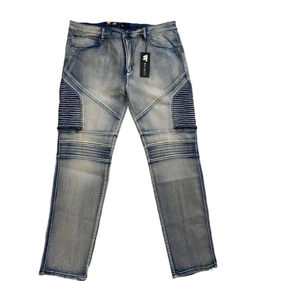 40 Waimea Casual Denim Jeans Distressed Skinny Fit Medium Wash Men's NWT - Picture 2 of 10